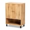 Baxton Studio Rossin Modern Oak Brown Finished Wood 2-Door Entryway Shoe Storage Cabinet with Bottom Shelf 182-11688-Zoro - alternate 1